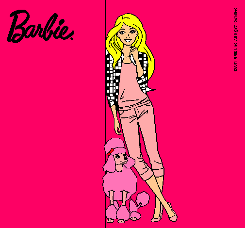 Dibujo Barbie con cazadora de cuadros pintado por dieguillo