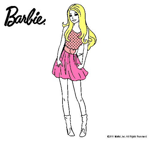 Dibujo Barbie veraniega pintado por tania5