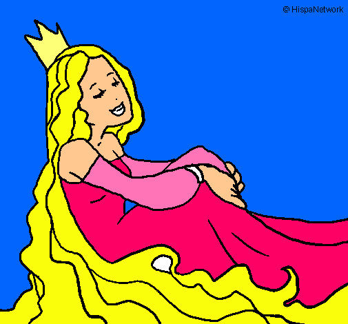 Dibujo Princesa relajada pintado por escorpi