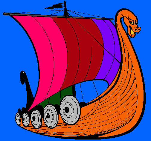 Dibujo Barco vikingo pintado por amalia