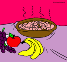 Dibujo Fruta y caracoles a la cazuela pintado por daan