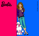 Dibujo Barbie con cazadora de cuadros pintado por BONIS