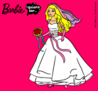 Dibujo Barbie vestida de novia pintado por cvfbh