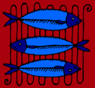 Dibujo Pescado a la brasa pintado por Josepe
