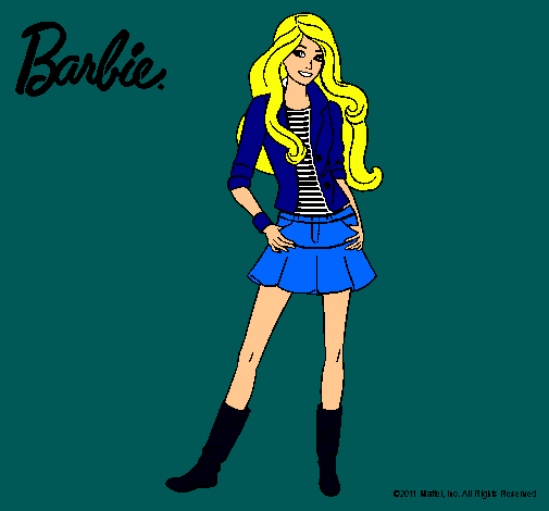 Dibujo Barbie juvenil pintado por albuchi