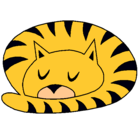 Dibujo Gato durmiendo pintado por cari