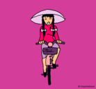 Dibujo China en bicicleta pintado por gilly