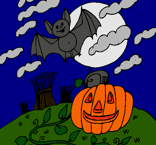 Dibujo Paisaje de Halloween pintado por ElDani