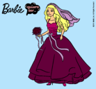 Dibujo Barbie vestida de novia pintado por dianilias