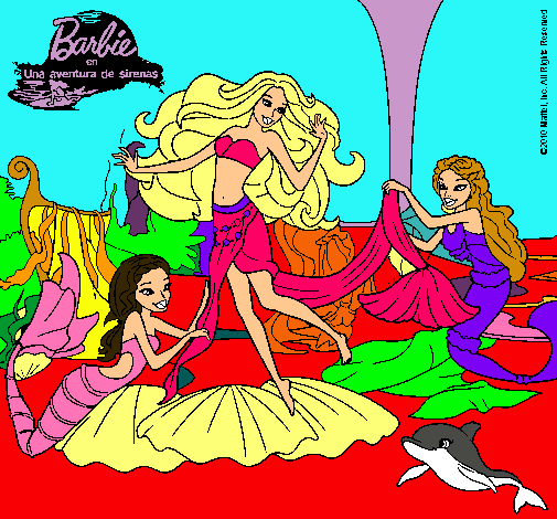 Dibujo Barbie con sirenas pintado por Aidi