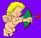 Dibujo Cupido apuntando con la flecha pintado por achita