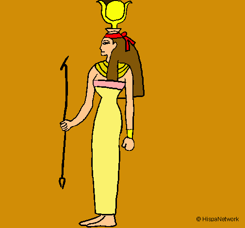 Dibujo Hathor pintado por arcoiris03