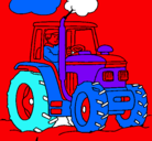 Dibujo Tractor en funcionamiento pintado por njmc        