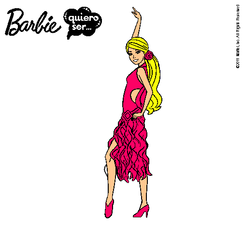 Dibujo Barbie flamenca pintado por albuchi