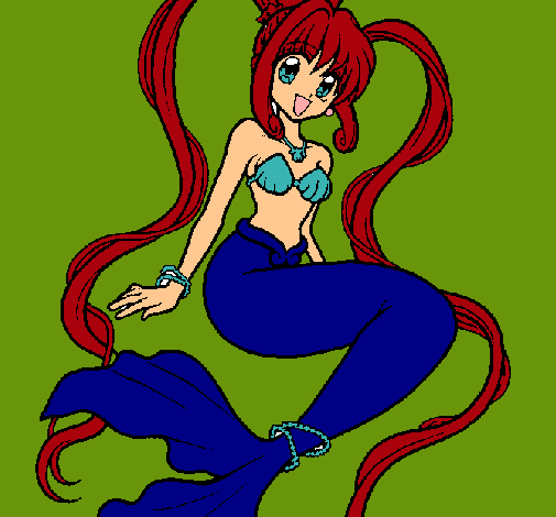 Dibujo Sirena con perlas pintado por lurdes22