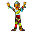 Dibujo Niño momia pintado por color