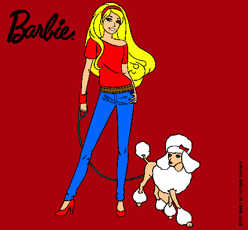 Dibujo Barbie con look moderno pintado por albuchi