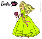 Dibujo Barbie vestida de novia pintado por judiht