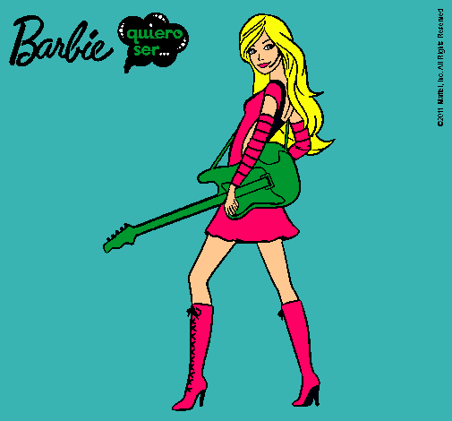 Dibujo Barbie la rockera pintado por amalia