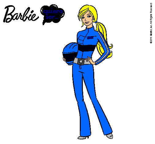 Dibujo Barbie piloto de motos pintado por albuchi