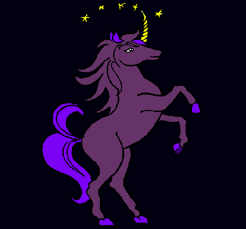 Dibujo Unicornio pintado por AHUDAF