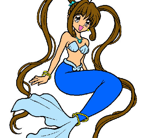 Dibujo Sirena con perlas pintado por angyluci