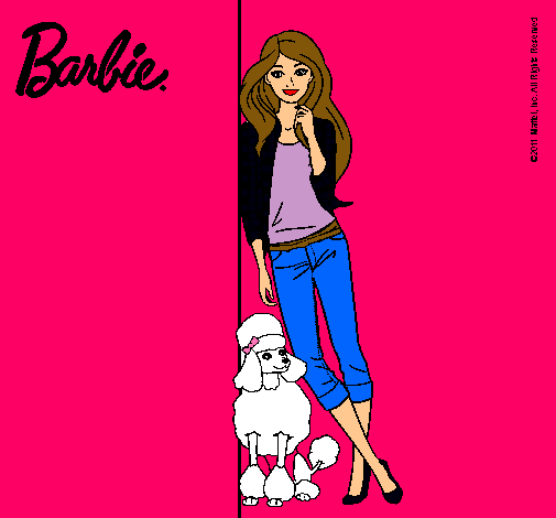 Dibujo Barbie con cazadora de cuadros pintado por Dalia10