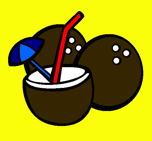 Dibujo Cóctel de coco pintado por AHUDAF