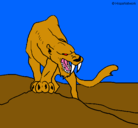 Dibujo Tigre con afilados colmillos pintado por tigreneit