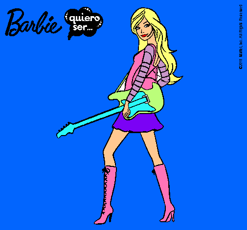 Dibujo Barbie la rockera pintado por pironga