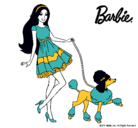 Dibujo Barbie paseando a su mascota pintado por matzil