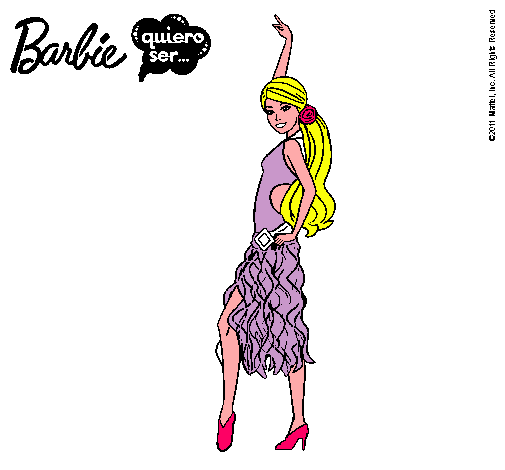 Dibujo Barbie flamenca pintado por IsabellaF