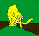 Dibujo Tigre con afilados colmillos pintado por kkkkkkkkkkkk