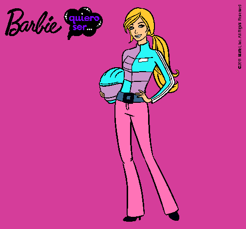Dibujo Barbie piloto de motos pintado por nanatraben