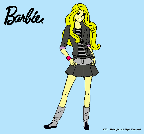 Dibujo Barbie juvenil pintado por lichi