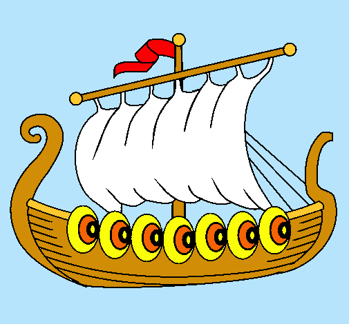 Dibujo Barco vikingo pintado por cupiguay