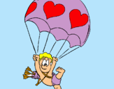 Dibujo Cupido en paracaídas pintado por Diianiita