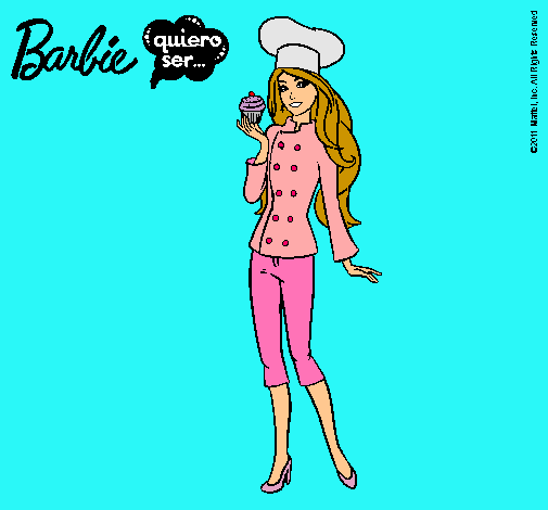 Dibujo Barbie de chef pintado por lichi