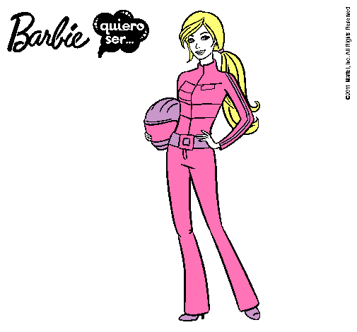 Dibujo Barbie piloto de motos pintado por matzil