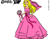 Dibujo Barbie vestida de novia pintado por qwqwqwqwqw