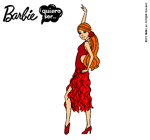 Dibujo Barbie flamenca pintado por XorihimeX