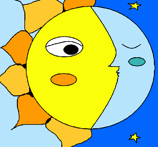 Dibujo Sol y luna 3 pintado por mariavera