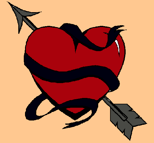 Dibujo Corazón con flecha pintado por Neruda82