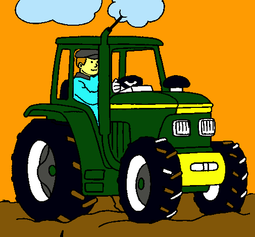 Dibujo Tractor en funcionamiento pintado por AHUDAF