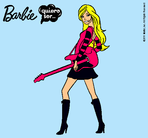 Dibujo Barbie la rockera pintado por cintiaaaaa