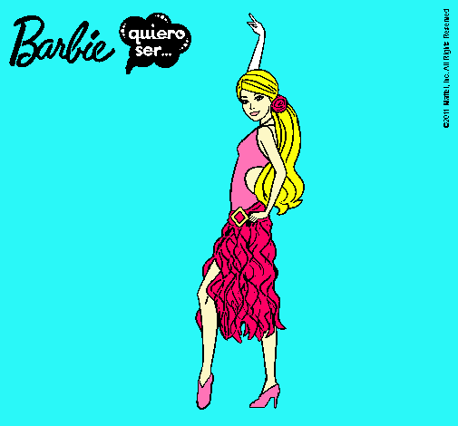 Dibujo Barbie flamenca pintado por -cristina-