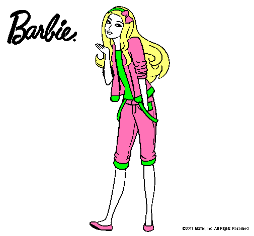 Dibujo Barbie con look casual pintado por matzil
