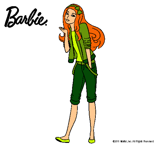 Dibujo Barbie con look casual pintado por XorihimeX