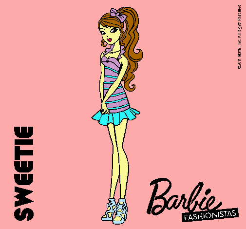 Dibujo Barbie Fashionista 6 pintado por lichi