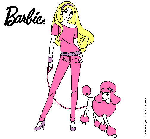 Dibujo Barbie con look moderno pintado por matzil